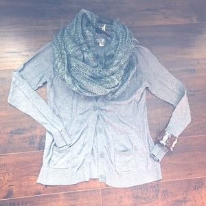 Grey sweater cardigan
